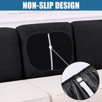 Smiry Waterproof Couch Cushion Covers, Stretch Jacquard Thick Sofa Cushion - Image 3