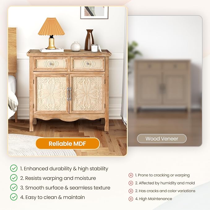 RoyalCraft Vintage Sideboard Buffet, Accent Cabinet - Image 9