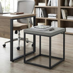 CENSI Modern Grey Square End Table, Extra Thick 1.6" Wood Top & Metal Frame - Image 7