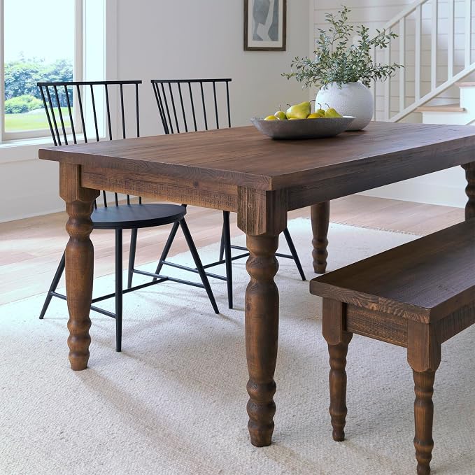Grain Wood Furniture Valerie Original Solid Wood 63" Dining Table, Rustic Walnut - Image 3