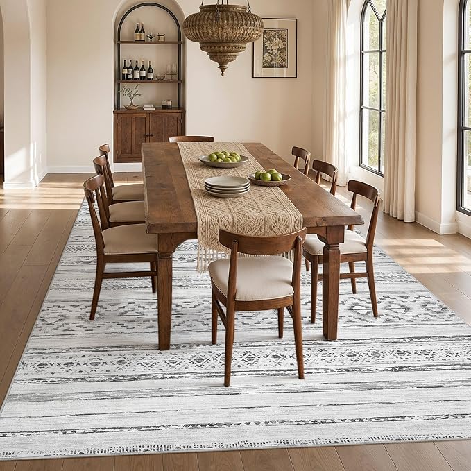 cotiled Boho 9x12 Area Rug for Living Room: Large Moroccan Washable Rug | Solve - Image 7