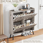 Nicetree Shoe Cabinet with 4 Flip Drawers, Freestanding Shoe Organizer Cabinet - Image 5