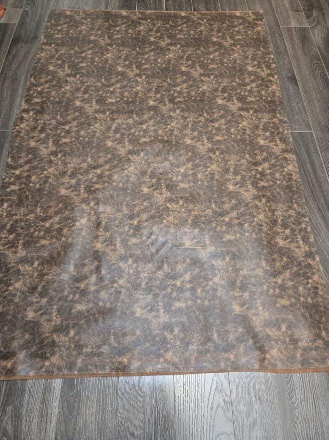 Brown Vintage Distressed Soft Faux Leather Fabric PU Peta Approved Vegan - Image 7