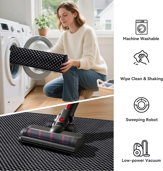 Hallway Runner Rug Woven Washable Long Kitchen Runner Black 2x5 ft | Boho Soft - Image 7