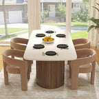 RIVOVA Modern Barrel Dining Chairs Set of 4, Velvet Upholstered Accent Side by RIVOVA