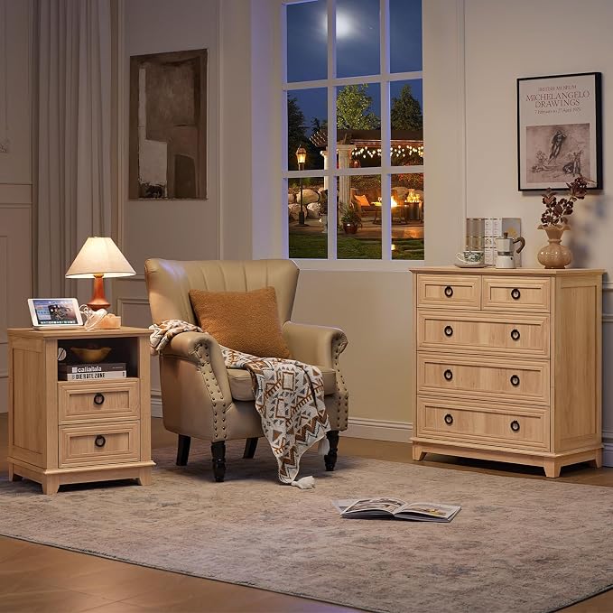 Joaxswe Farmhouse 5 Drawer Dresser - Image 9