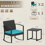 Homall Patio Furniture Set 3 Piece Resin Outdoor Bistro Set Rocking Patio Chairs - Image 3