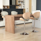 KCC Bar Stools Set of 2, Swivel Adjustable Height Barstools, PU Leather - Image 4