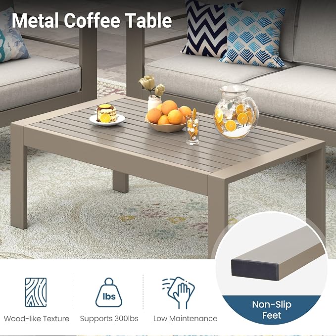 Wisteria Lane Metal Patio Furniture Sofa, All-Weather Outdoor Couch - Image 7