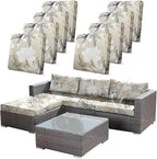 CALBODE 8Pcs Outdoor Stretch Cushion Covers, Waterproof Outdoor Chair Floral by CALBODE