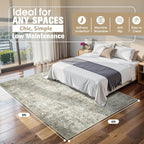 6x9 Area Rugs for Living Room Washable Bedroom Dining Room Beige Brown | Modern - Image 2
