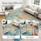 10x14 Area Rug Living Room: Modern Washable Soft Carpet Rosy Haze | - Image 6