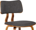 Armen Living Jaguar Mid-Century Dining Chair in Walnut Wood and Charcoal Fabric - Image 7