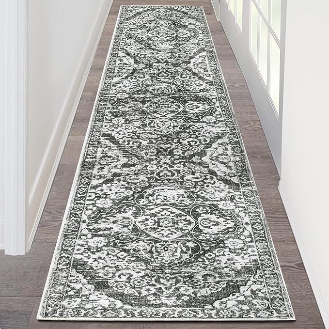 HEBE Hallway Runner Rug 2'x8', Washable Non Slip Kitchen Rug Runner | Soft Boho by HEBE