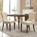 KCC Faux Leather Dining Chairs Set of 2, Upholstered High-end Tufted Dining - Image 10