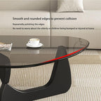 EASYSOUL Modern Glass Coffee Table, 44.88" D x 32.28" W x 15.75" H, Abstract - Image 7