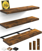 BAYKA Floating Shelves for Wall, 36 Inches Wall Mounted Wood Shelves for by Bayka