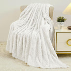 Aganear Fleece Throw Blanket for Bed Couch 90"x108" White | Lightweight Fuzzy - Image 3