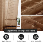 SpaceDresser Check Sheer Curtains 96 Inches Long - Image 4
