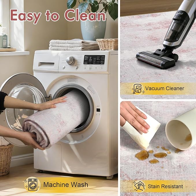 4x6 Ft Area Rugs for Living Room, Soft Non-Slip Washable Rugs Modern Abstract - Image 8