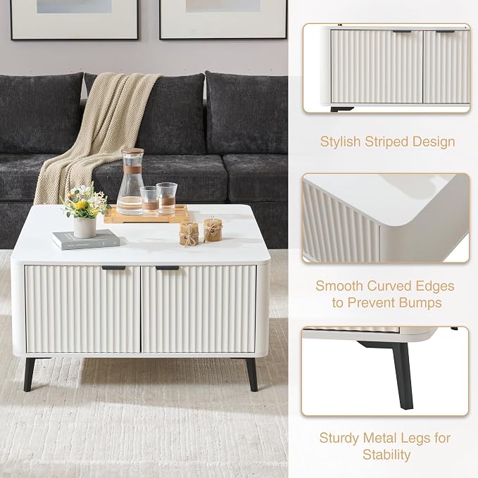 Fatmok Fluted Living Room Furniture Set – 58" TV Stand Entertainment Center - Image 7