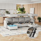 Huatean Home 114.17" Modular Sectional Sofa, 6 Seat Modular Couch - Image 5