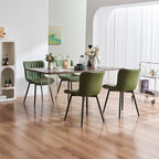 YOUNUOKE Mid-Century Modern Dining Chairs Set of 2, Olive Green Faux Leather - Image 6