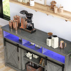 LED Farmhouse TV Stand for 65 inch TVs, Rustic Entertainment Center TV Cabinet - Image 4