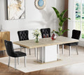 Henf 63"-79" Dining Table Set for 4, 5 Pieces Extendable Dining Table and 4 by Henf