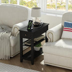ChooChoo Black End Table Set of 2, Sofa Side Table Living Room - Image 7