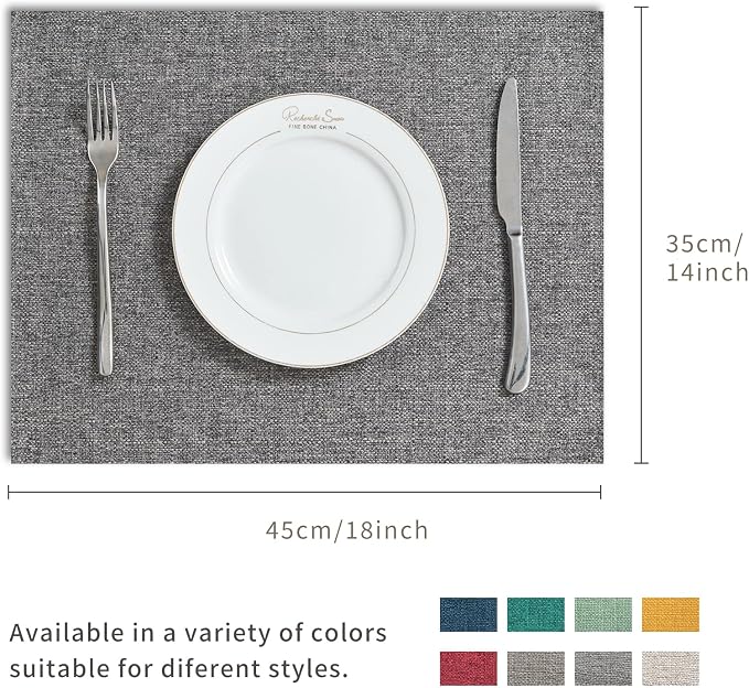 BALCONY & FALCON Placemats Set of 4 Faux Linen Cloth Place Mats Washable - Image 5