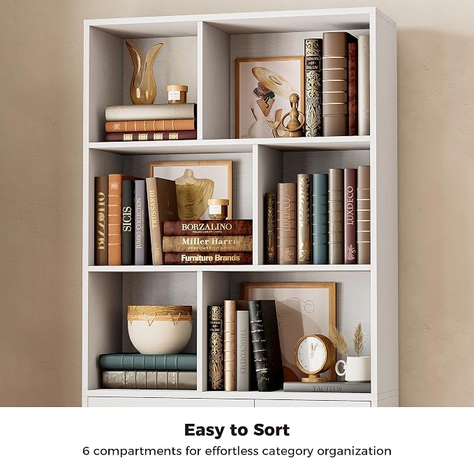 IRONCK Bookshelf, 70.9 Inch Tall Bookcase, 3-Tier Bookshelves - Image 5