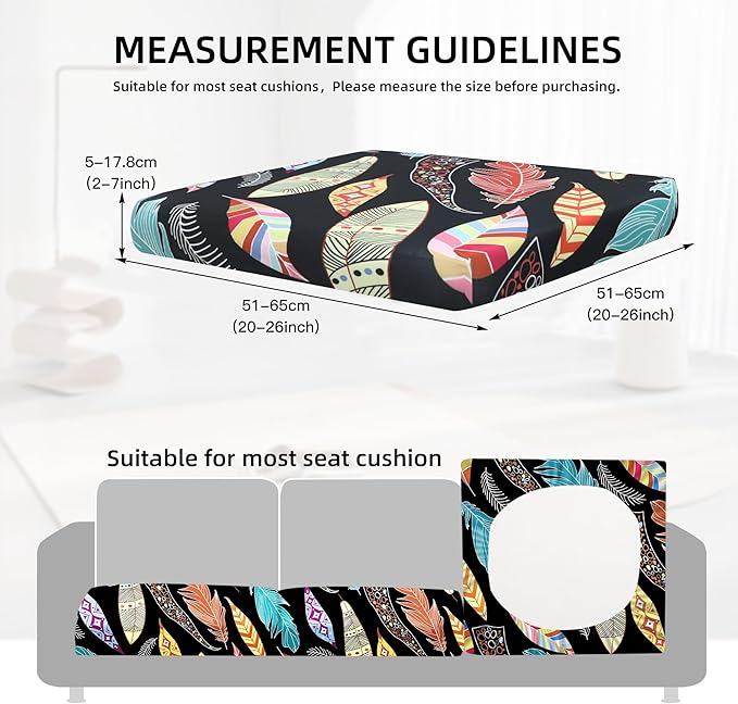 8Pcs Outdoor Cushion Covers, Elastic Patio Cushion Covers | Washable, - Image 2