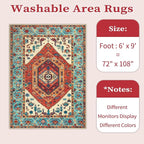 SERISSA 6x9 Washable Non Slip Boho Area Rug - Image 6