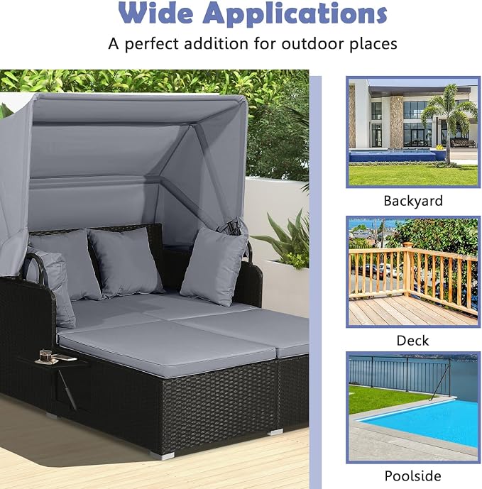 Tangkula Patio Rattan Daybed - Image 9