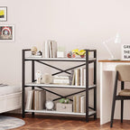 Homeiju 3 Tier Bookshelf 31.49" Width, Wood and Metal Etagere Bookcase - Image 6
