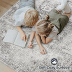 Area Rug 6x9 Washable Rug, Vintage Boho Medallion Rugs Non-Slip Soft Low Pile - Image 4