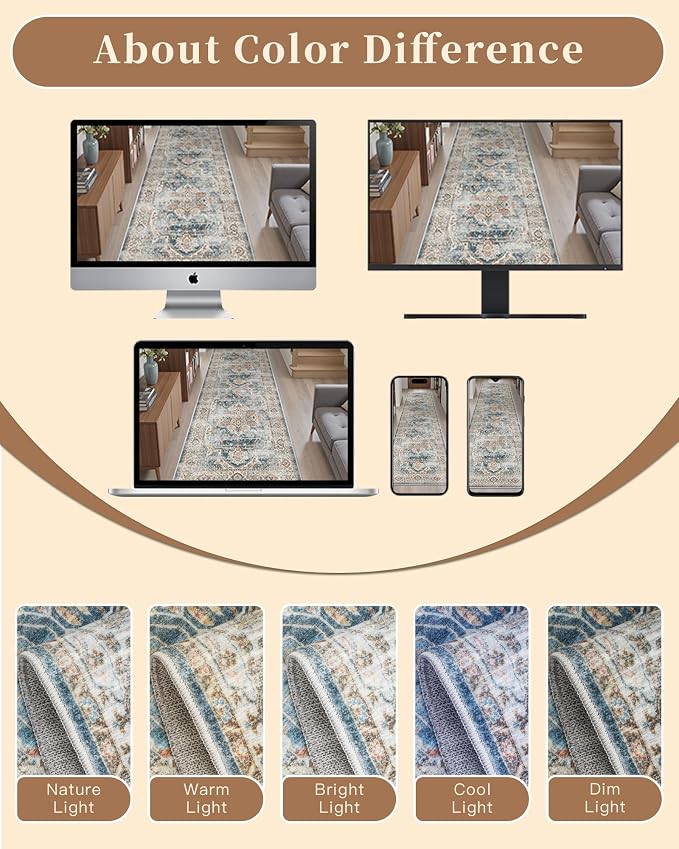 Madane Kitchen Runner 2'6''x8' Soft Rug Runners - Image 12
