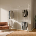 pamo Industrial Pipe Clothing Rack White Metal by pamo