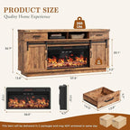 Jocoevol Fireplace TV Stand for TVs up to 65", Electric Fireplace - Image 2