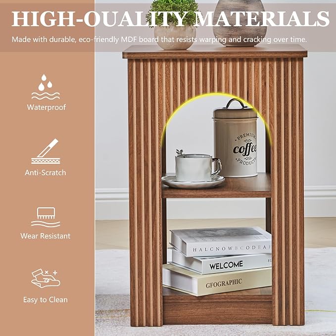 weselon End Table Set of 2, Mid-Century Modern Side Table - Image 3