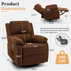 Korser Recliner Chair, 360 Swivel Rocker Chair - Image 2