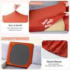 8Pcs Patio Cushion Covers Stretch Outdoor Furniture Protector Slipcovers | - Image 5