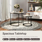 Otterease Nesting Tables Set of 2, Round Coffee Table, Small Nesting Coffee - Image 3