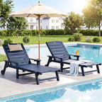 Outdoor Lounge Chair with 5-Position Adjustable, Outside Lounge Chair with Cup - Image 2