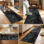 2x6 Tie-dye Dark Grey Runner Rug Washable Non-Slip - Image 3