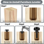 10 Set Adjustable Furniture Leveling Feet, Adjustable Leg Levelers - Image 4