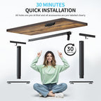 BIZUM Electric Standing Desk, Rustic Brown Sit to Stand Desk Memory Gaming - Image 7