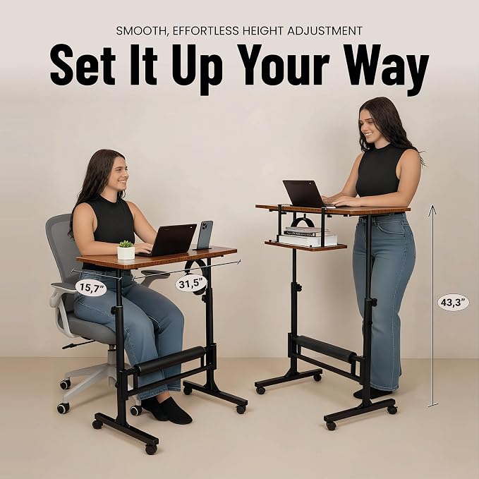 Model 2026 Adjustable Height Rolling Desk - Image 3