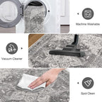 Yamaziot Washable Runner Rug, 2x6 Non-Slip Boho Vintage Hallway Kitchen Rug | - Image 5